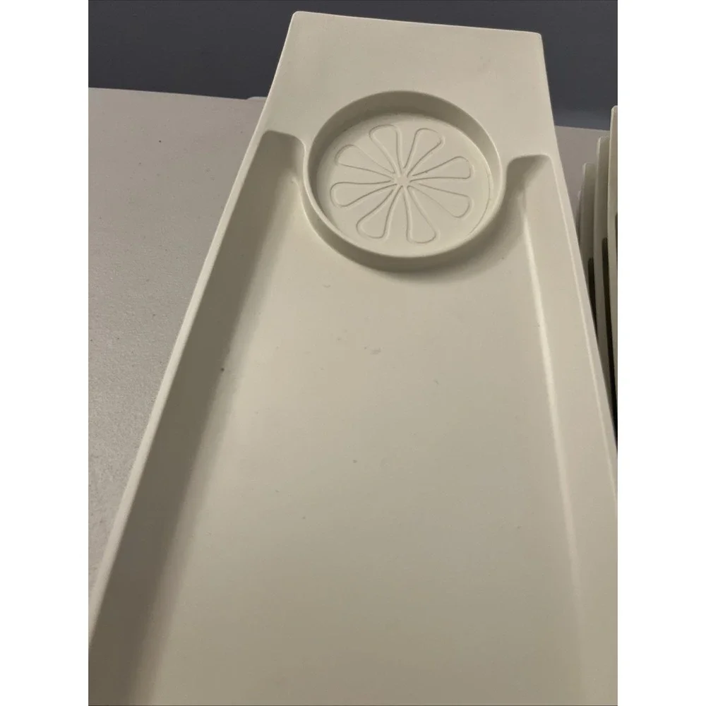Vintage 12‎ Piece Cream Off White David Douglas Snack Trays Food Tray